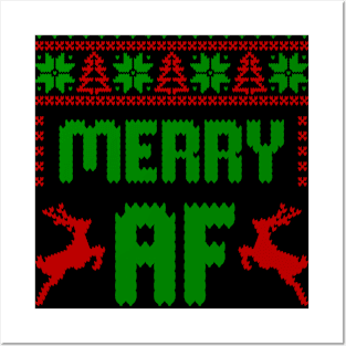 merry af ugly sweater Posters and Art